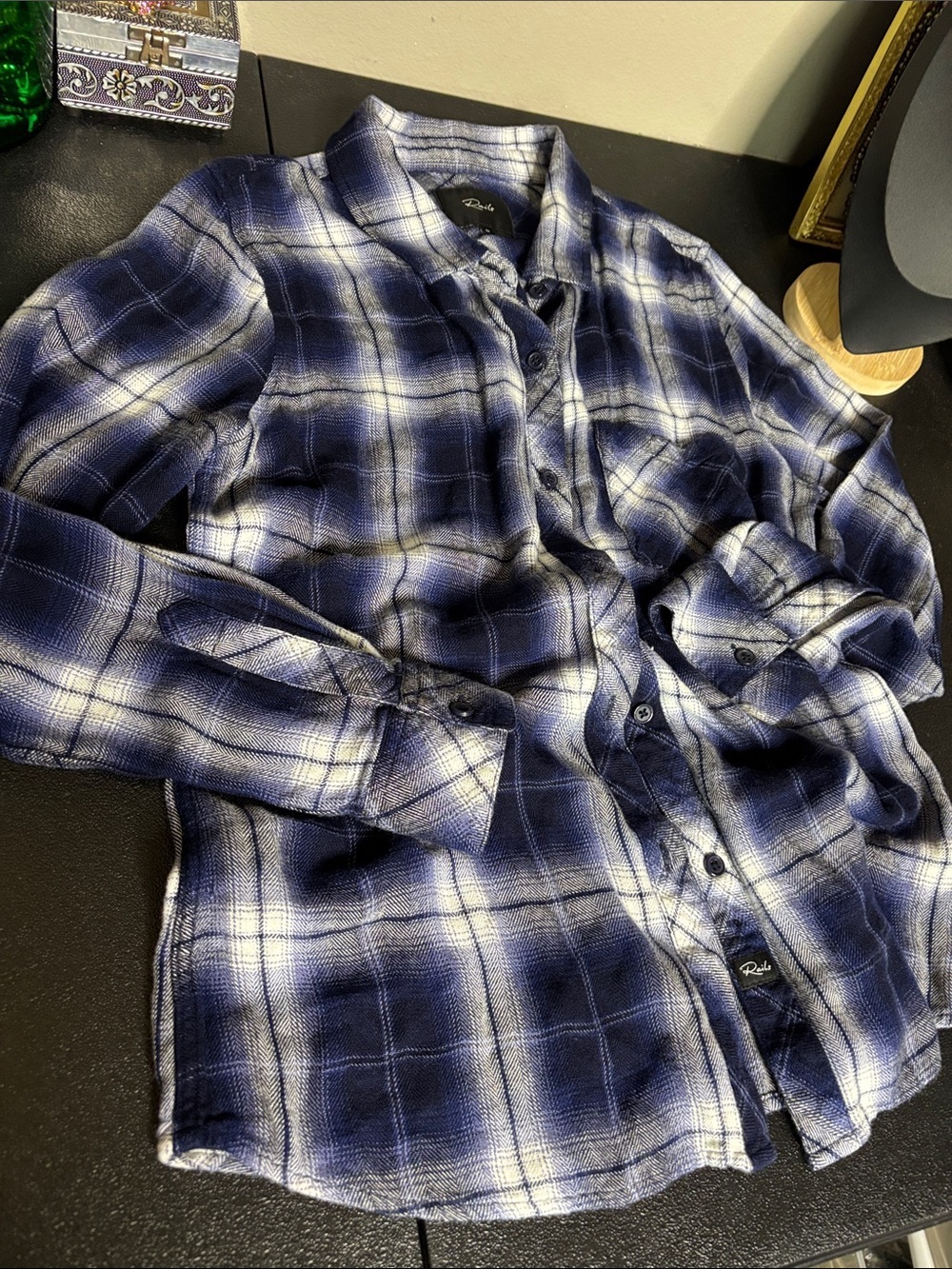 Rails Oxford Dylan Blue Plaid Button Down Soft Top Shirt M​​​​​​​​​​​​​​​​​​​